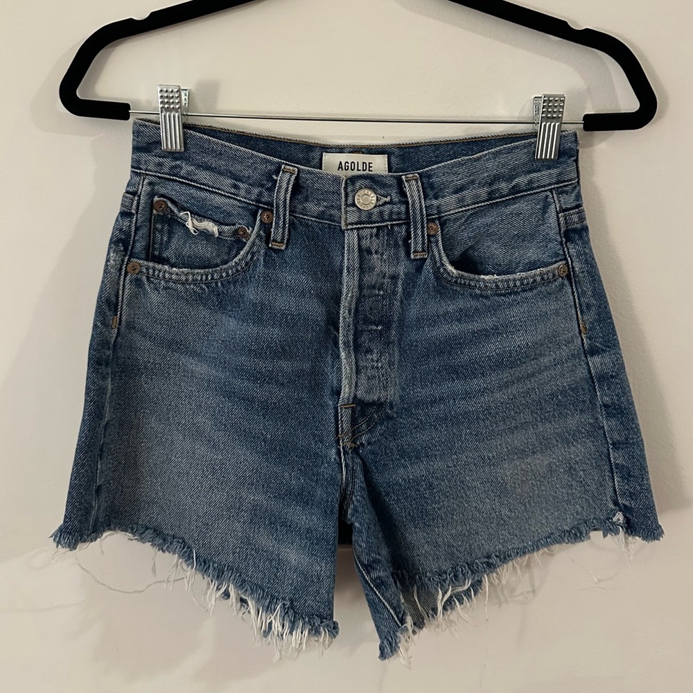 Agolde Parker Long Denim Shorts 23 - Like New Cutoff Jeans